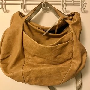 Leather hobo crossbody handbag